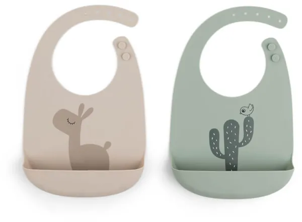 Silikonhaklapp 2 st - Lalee sand/grön