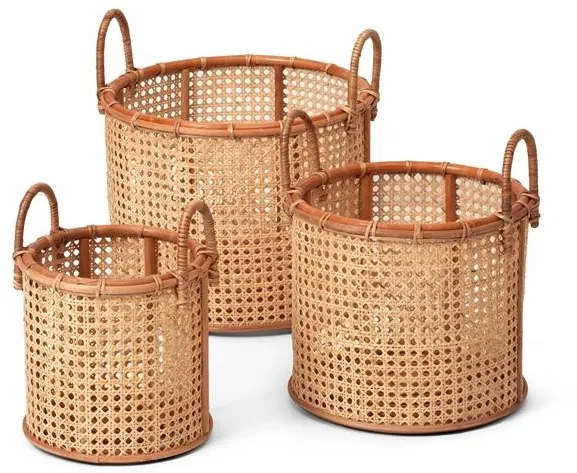 Stori Wick Korgar Rattan Set om 3 Naturlig